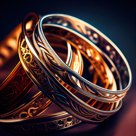 Gemstones, rings, earrings and bracelets. Jewelry and accessories for the fashionable woman. Generative AI Artの素材