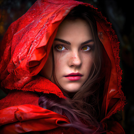 Abstract portrait of a beautiful fictional girl. Fashionable cute woman. Creative beautiful girl. Generative AI Artの素材