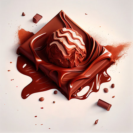 Chocolate candies and goodies. An assortment of delicious candies. Generative AI.の素材