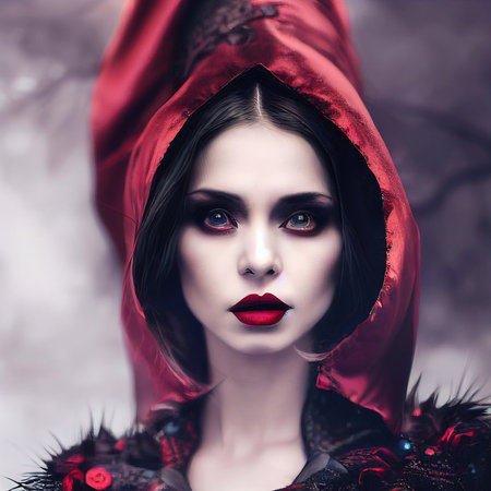 Mystical creepy woman. Gothic mystery woman. Generative AIの素材