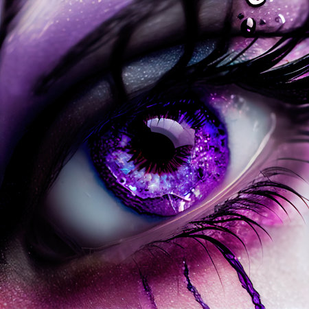 A close-up of the human eye. Close-up of the amazing pupil. Generative AI.の素材