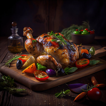 Christmas delicious juicy turkey. Holiday traditional dishes for Christmas or Thanksgiving. Generative AI.の素材