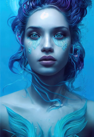 A fictional person, not based on a real person. Abstract portrait of a beautiful fictional girl. Fashionable cute woman. Creative beautiful girl. 3d renderingの素材