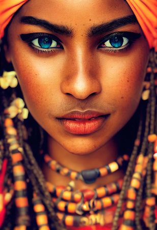 A fictional person, not based on a real person. Abstract portrait of a beautiful fictional girl. Fashionable cute woman. Creative beautiful girl. 3d renderingの素材