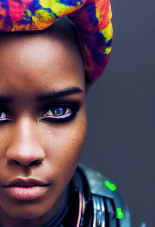 A fictional person, not based on a real person. Abstract portrait of a beautiful fictional girl. Fashionable cute woman. Creative beautiful girl. 3d renderingの素材