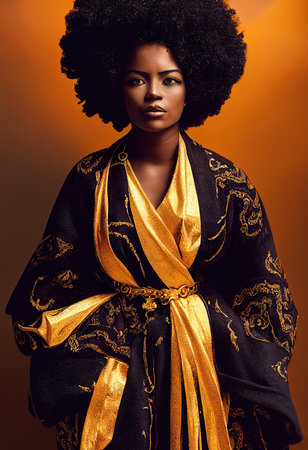 A fictional person, not based on a real person. Abstract portrait of a beautiful fictional ebony girl. Fashionable cute woman. Creative beautiful girl. 3d renderingの素材