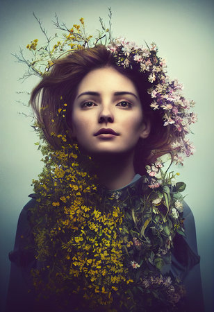 A fictional person, not based on a real person. Portrait of a fictional astronaut in colors and wearing a spacesuit. A high-tech astronaut from the future. The concept of space travel. 3D renderingの素材