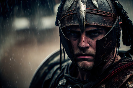 Medieval formidable knights prepare for historical battle. A historical medieval concept. Generative AI Art.の素材