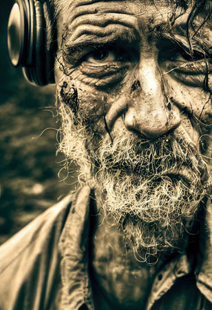 Survivor of an apocalyptic dystopian atmosphere. Survivor of nuclear war. The concept of post-apocalypse. 3d renderingの素材