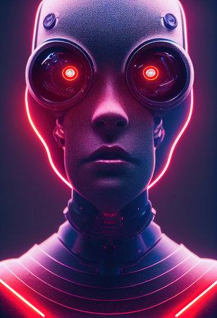 A creepy alien invader from an alien planet. The concept of an alien. 3D renderの素材