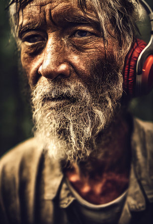 Survivor of an apocalyptic dystopian atmosphere. Survivor of nuclear war. The concept of post-apocalypse. 3d renderingの素材