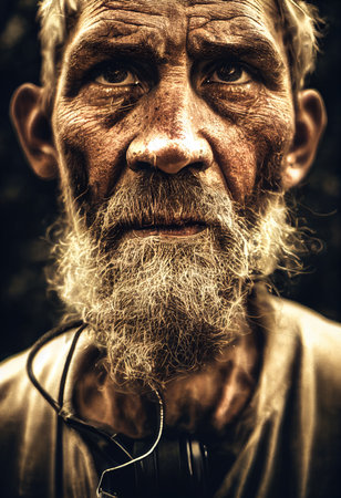 Survivor of an apocalyptic dystopian atmosphere. Survivor of nuclear war. The concept of post-apocalypse. 3d renderingの素材