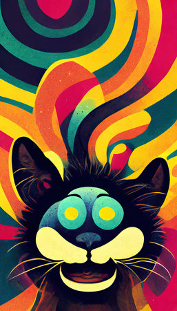 An abstract surrealistic animal. Lots of colored colors, rainbows and multicolored smoke. Colorful wonderful dream abstraction.の素材