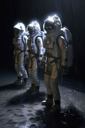 An astronaut exploring an alien planet. A high-tech astronaut from the future. Generative AI Art.の素材