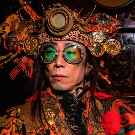 Portrait of a mystical fantasy man. Glamorous fashionable man. Generative AI Art.の素材