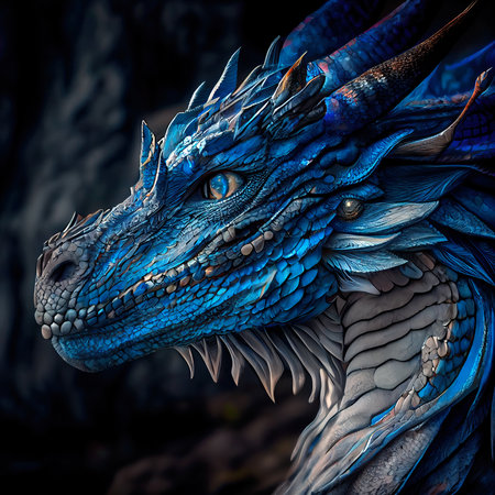 Portrait of a beautiful formidable legendary dragon. Image of an ancient dragon. Generative AI Art.の素材