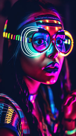 a person wearing glasses. Generative AI Art.の素材