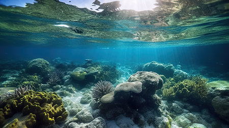 a coral reef under water.の素材