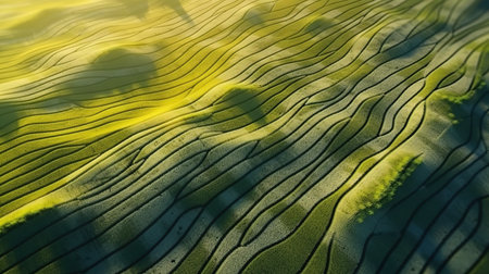 a green field with shadows.の素材