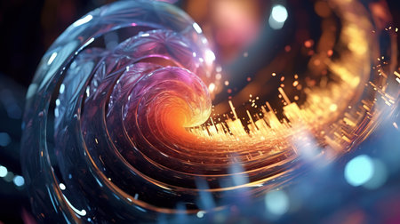 a colorful swirly spiral pattern.の素材