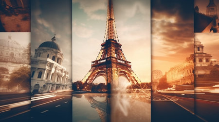 a collage of a tower.の素材