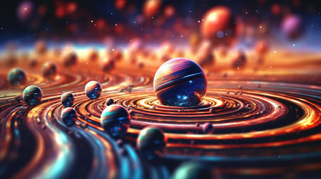 planets in a space.の素材