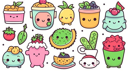 a collection of cartoon objects.の素材