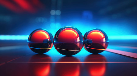 a group of shiny balls.の素材