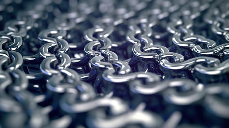 a close up of a chain.の素材