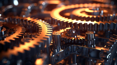 a close up of gears.の素材