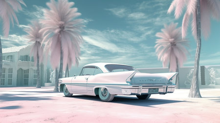 a car parked in a desert.の素材
