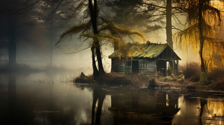 a house on the water.の素材