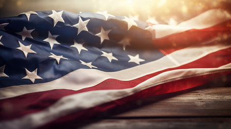 a close up of a USA flag.の素材