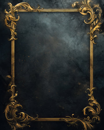 a gold and black frameの素材