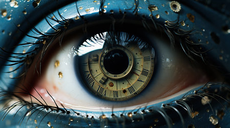 a close up of an eyeの素材