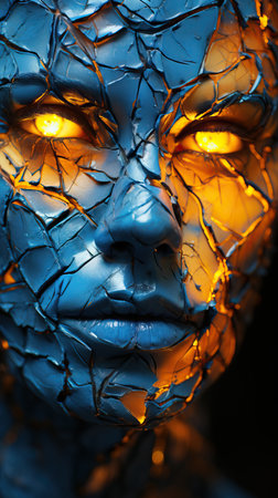 a person with glowing eyesの素材