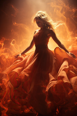 a woman in a dressの素材