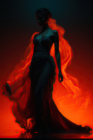 a woman in a dressの素材