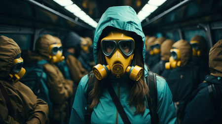 a person wearing a gas maskの素材