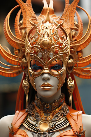 a mannequin wearing a maskの素材