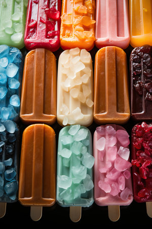 a group of popsicles with different colorsの素材