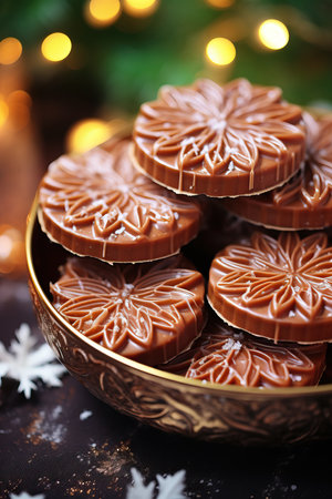 a bowl of chocolate candiesの素材