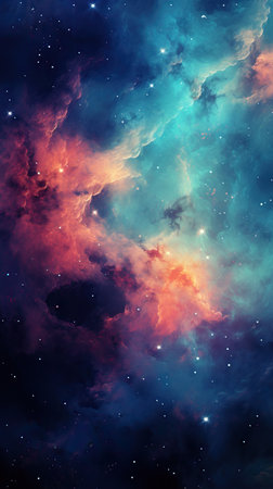 a colorful clouds and starsの素材