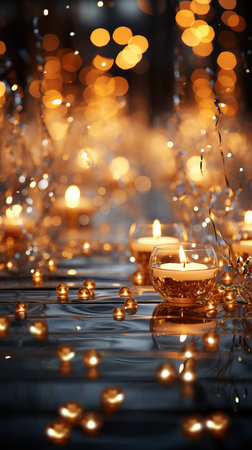 a candle in a glass bowlの素材