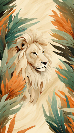 a lion in the jungleの素材
