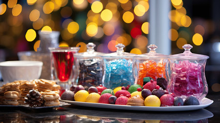 a plate of candy and cookiesの素材