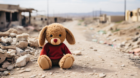 a stuffed animal in a red shirtの素材