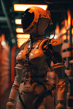 a robot with a large mouthの素材