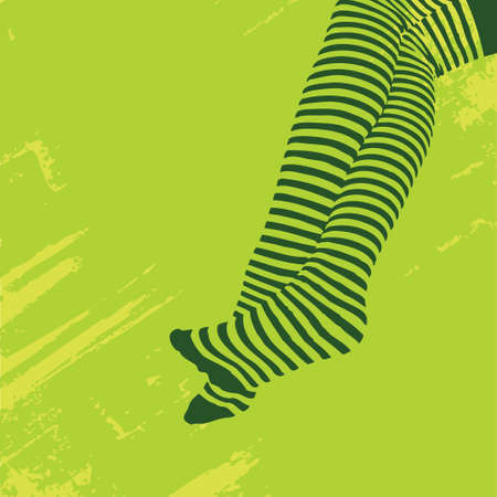 Legs in Striped Stockings Illustrationのイラスト素材