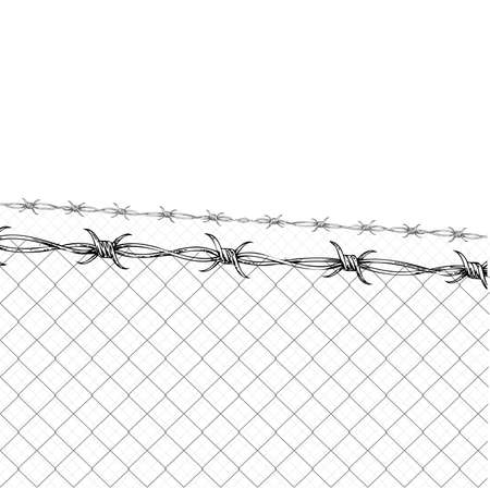 Barbed Wire Fence のイラスト素材